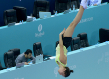 Bakıda batut gimnastikası üzrə Dünya Kubokunda iştirak edəcək idmançıların podium məşqləri. Azərbaycan, 4 mart, 2016